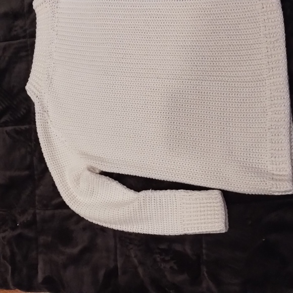 VINTAGE White Cable Knit Chunky Crew Sweater Unisex - Picture 11 of 11